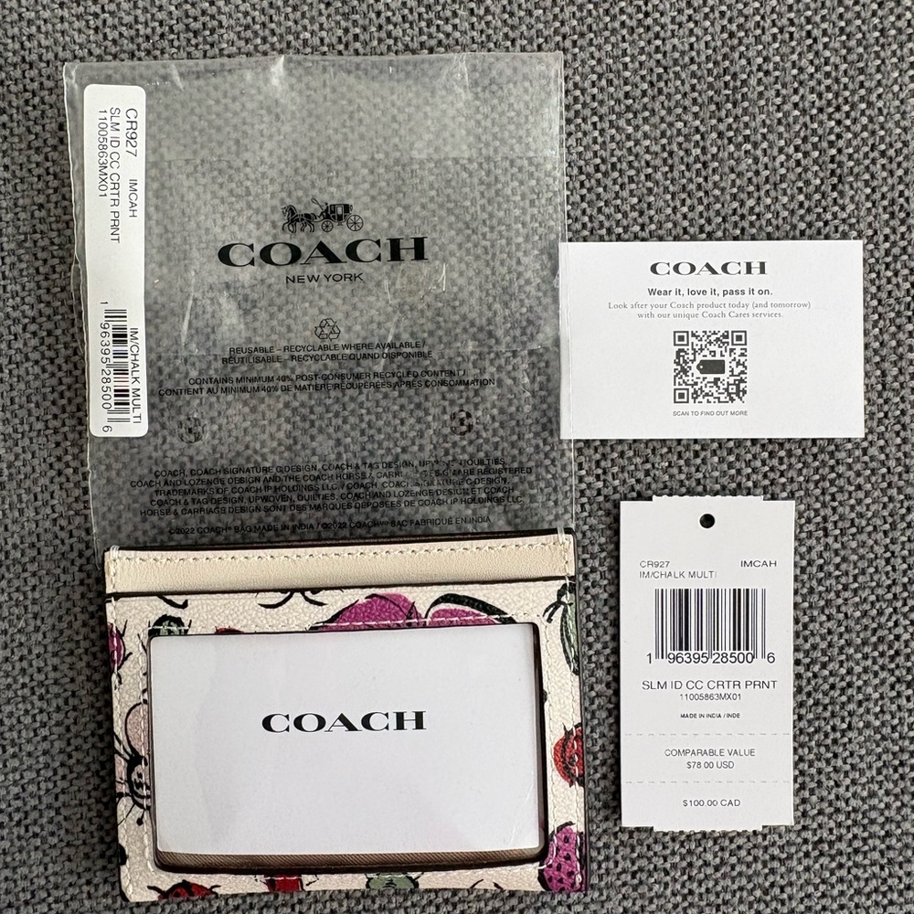 Coach Multicolor Card Holder NWT